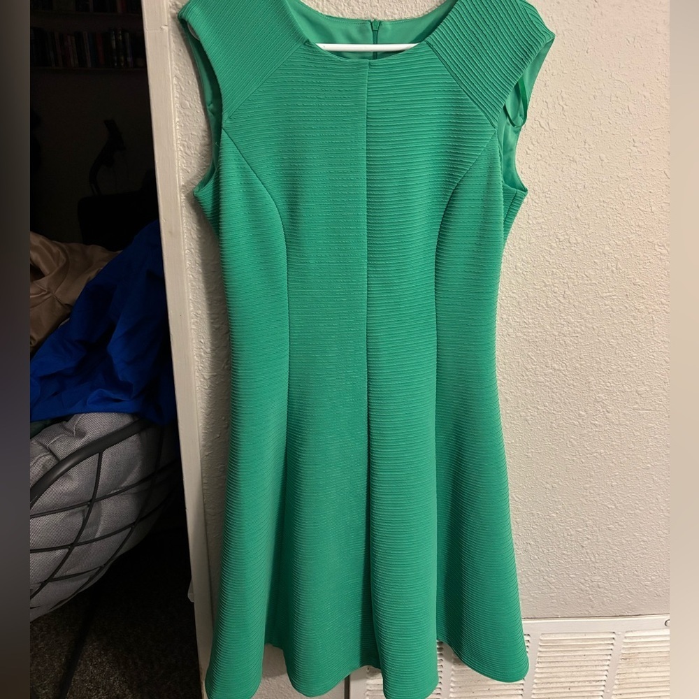 Sandra Darren Size 12 Vibrant Green Midi Dress
